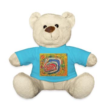 hundert wasser - kunst - Teddy - Atollblau - Vorne