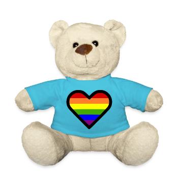 Lgbt Regenbogen herz - Teddy - Atollblau - Vorne