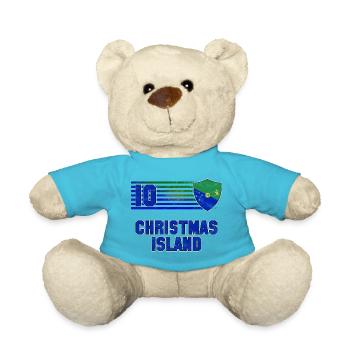 Christmas Island Football Team - Teddy Bear - atoll blue - Front