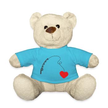 I throw out my fishing rod for love 1 - Teddy Bear - atoll blue - Front