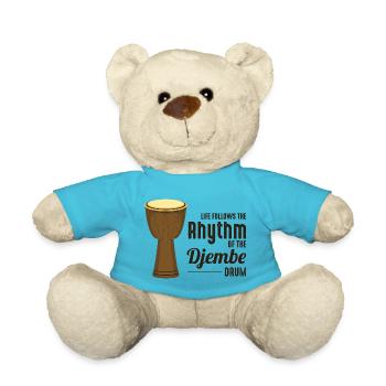 Djembe Player Drummer Music Drum Musician - Teddy Bear - atoll blue - Front