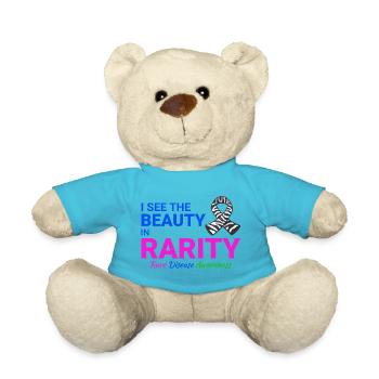 Beauty in Rarity Rare Disease Awareness - Teddy Bear - atoll blue - Front