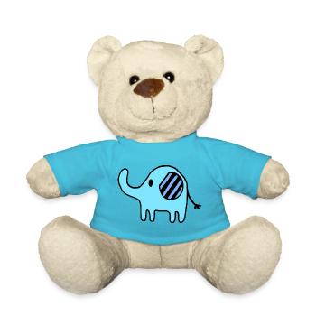 Éléphant petite fille bleue garçons cadeau enfants - Nounours - bleu outremer - Devant