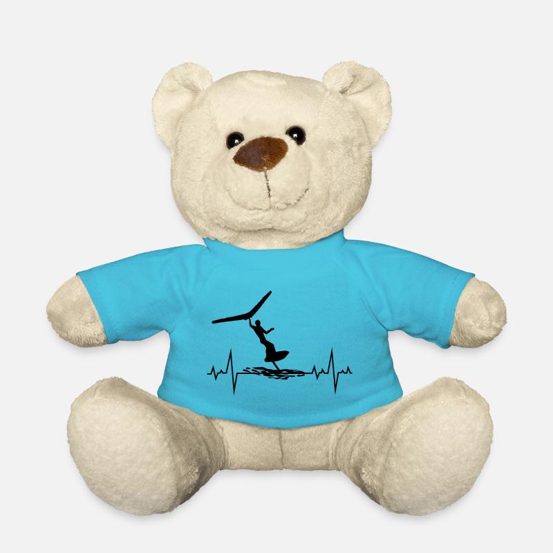 Wing Foiling Heartbeat Funny - Teddy Bear - atoll blue