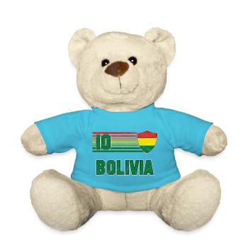 Bolivia Football Team - Teddy Bear - atoll blue - Front