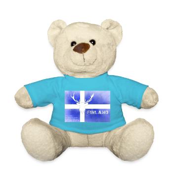 Finland wildlife Finland flag - Teddy Bear - atoll blue - Front