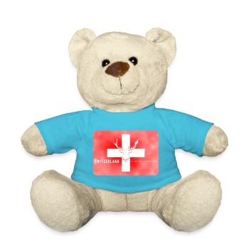 Drapeau suisse Suisse Faune sauvage - Nounours - bleu outremer - Devant