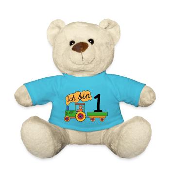 Ich bin 1 | Kindergeburtstag | Erster Geburtstag - Teddy - Atollblau - Vorne