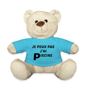 je peux pas j'ai piscine - Nounours - bleu outremer - Devant