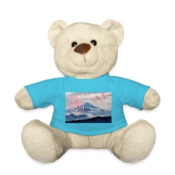 cho ku rei mit fuji und kirschblüten - Teddy Bear - atoll blue - Front