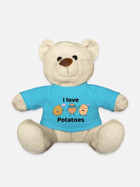 Potato Lover Potatoes Funny Saying - Teddy Bear - atoll blue