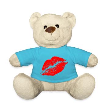 Sexy rote Lippen. Küss mich sexy. - Teddy - Atollblau - Vorne