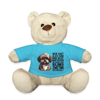 Bolonkas Hunden Spruch Bolonka Zwetna Hund Bolonka - Teddy - Atollblau - Vorne