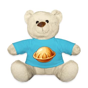 I Love Pelmeni Saying in Russian Funny - Teddy Bear - atoll blue - Front