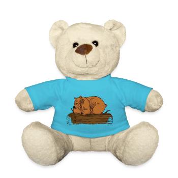 Brown Bear Tree Bear Motif for Brown Bears Team and - Teddy Bear - atoll blue - Front