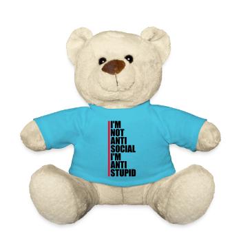 not antisocial anti stupid - Teddy - Atollblau - Vorne