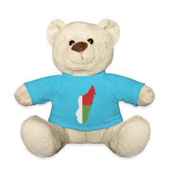 Map of Madagascar with flag - Teddy Bear - atoll blue - Front