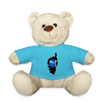 Corsica Insel Frankreich mit Piratenkopf Korsika - Teddy - Atollblau - Vorne