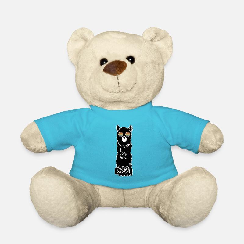 Alpaca with cool sunglasses - Teddy Bear - atoll blue
