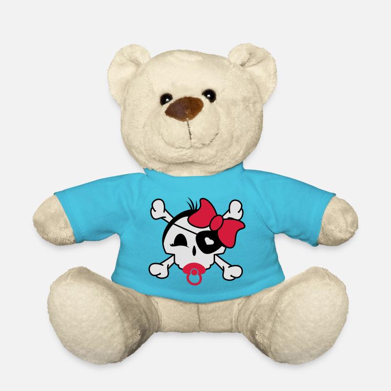 Ein Baby Skull Symbol mit Schnuller,Schleife und - Teddy - Atollblau