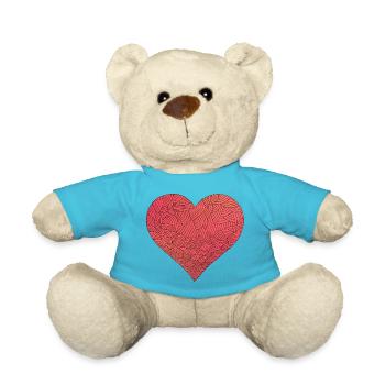 red heart red heart valentine valentine's day love7 - Teddy Bear - atoll blue - Front