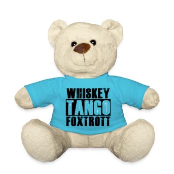 WTF -Whiskey Tango Foxtrot - What the fuck - Teddy Bear - atoll blue - Front