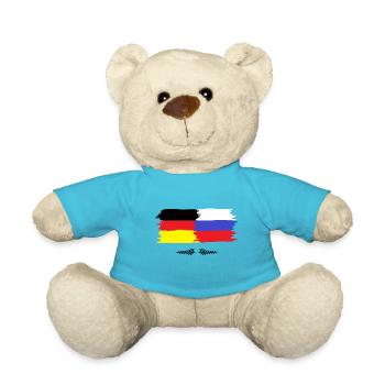 Deutschland - Russland - Freundschafts Geschenke - Teddy - Atollblau - Vorne
