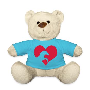 Horse Heart Horse Heart Horse Love Rider Pony - Teddy Bear - atoll blue - Front