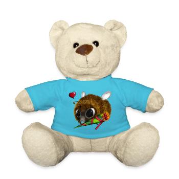 Le brummer en peluche vient à l'école avec un sac d'école - Nounours - bleu outremer - Devant