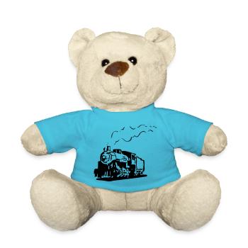 dampflok railroad locomotive romance - Teddy Bear - atoll blue - Front