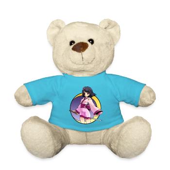 Samurai Anime Mädchen - Teddy - Atollblau - Vorne