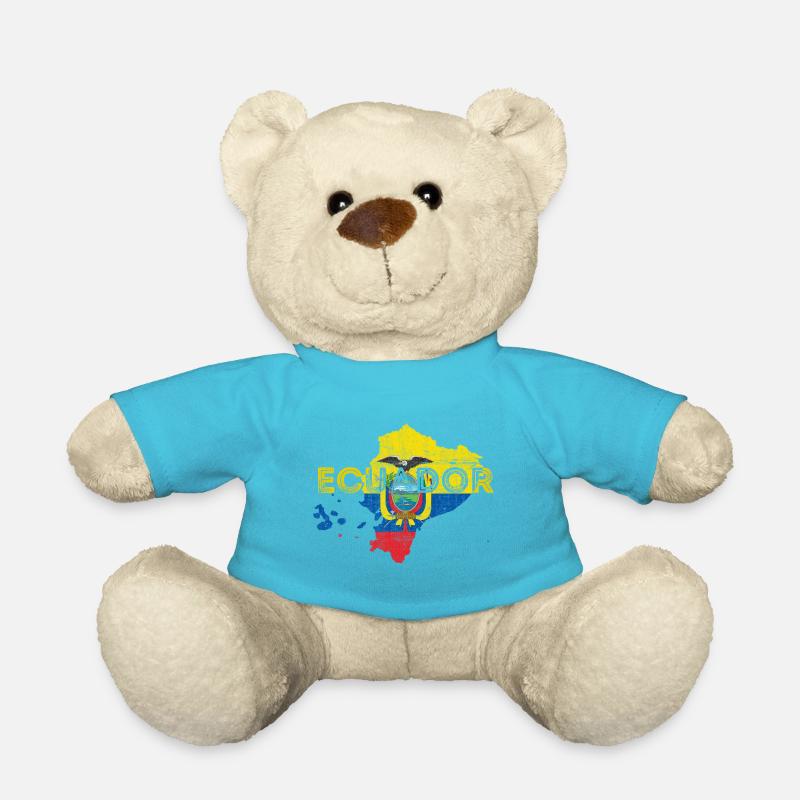 Forme et drapeau de l'Équateur - Nounours - bleu outremer