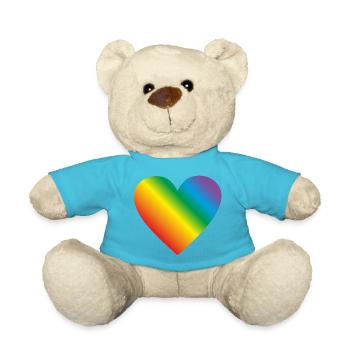 Lgbt Regenbogen Herz - Teddy - Atollblau - Vorne