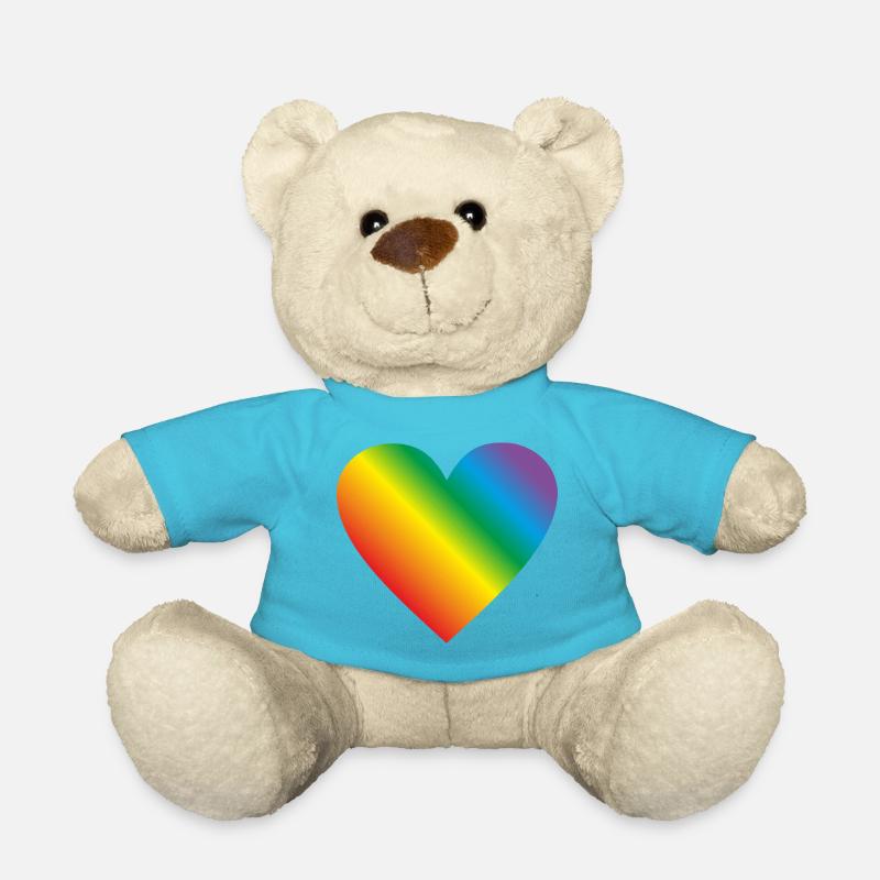 Lgbt Regenbogen Herz - Teddy - Atollblau