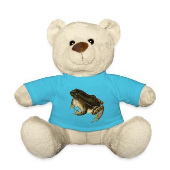 Frosch Kröte Kröte Frosch Illustration Zeichnung Vintage - Teddy - Atollblau - Vorne