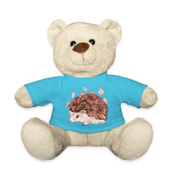 Autumn hedgehog with red fur accent - Teddy Bear - atoll blue - Front