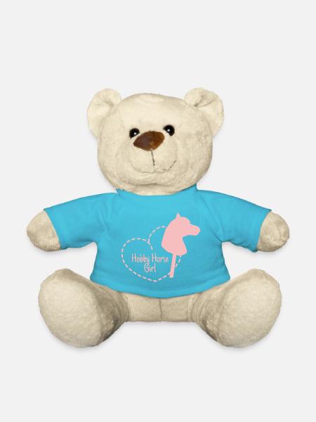 Hobby Horse Horsing Steckenpferd GIRL - Teddy Bear - atoll blue