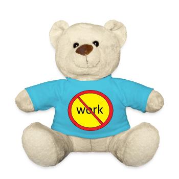 Stop Work - Teddy Bear - atoll blue - Front