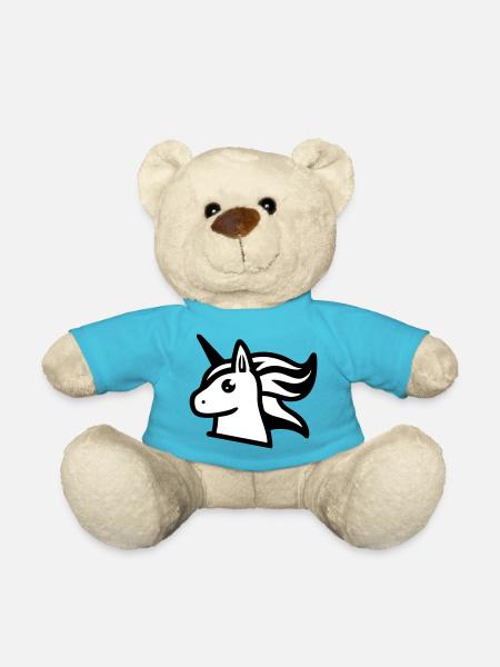 Cute comic-style unicorn - Teddy Bear - atoll blue