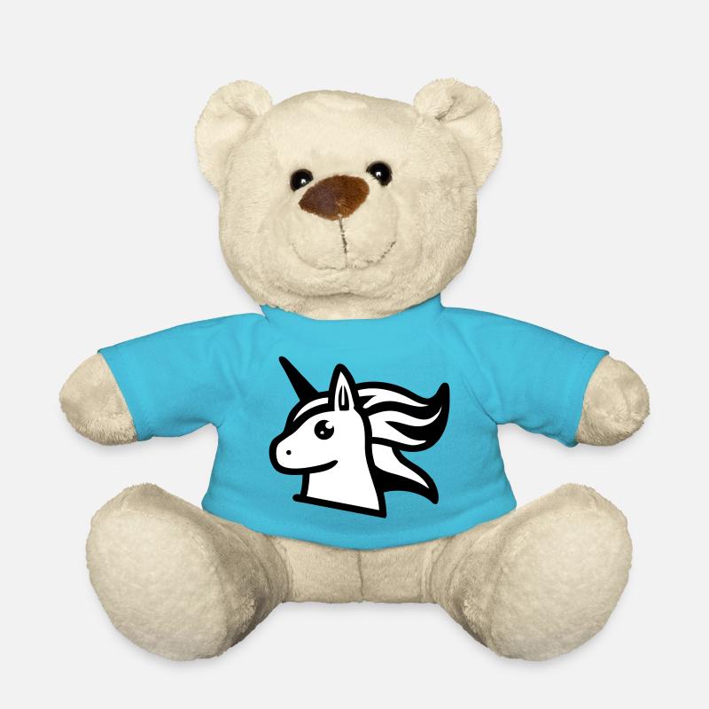 Cute comic-style unicorn - Teddy Bear - atoll blue