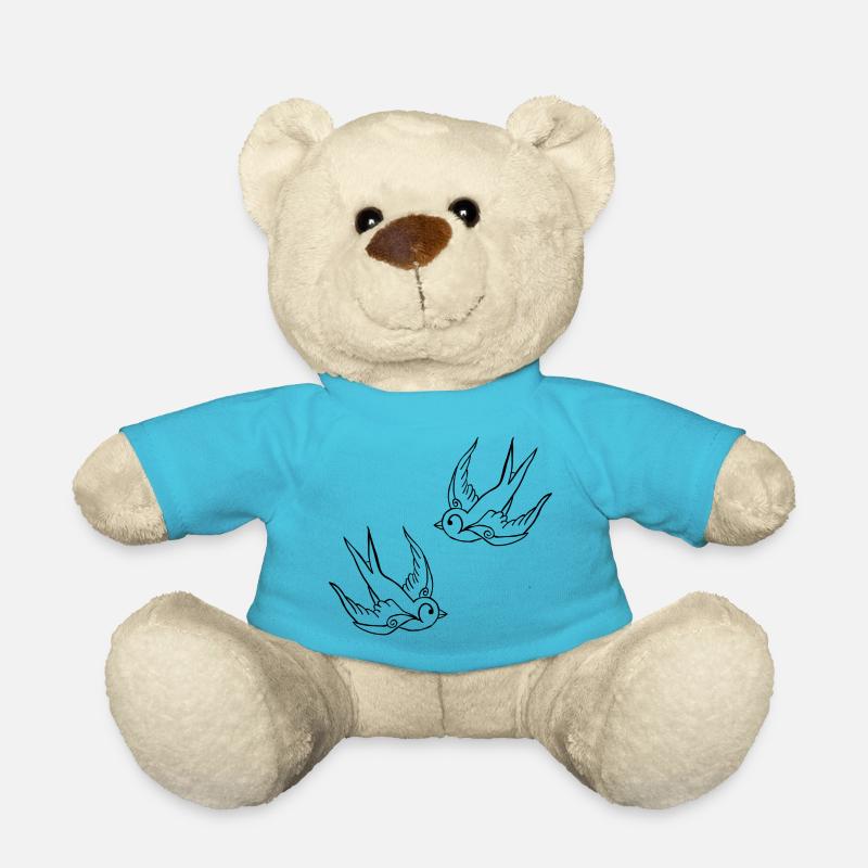 Birds - Teddy Bear - atoll blue
