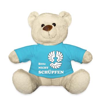 Bitte nicht Schüpfen - Teddy - Atollblau - Vorne