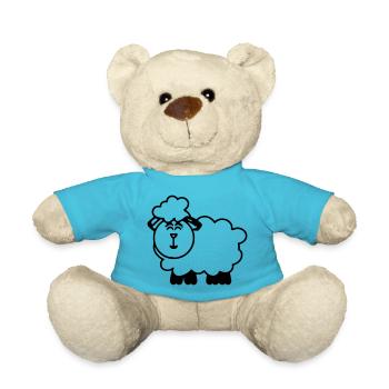 Lustiges Schaf Cartoon Geschenkidee Vektor - Teddy - Atollblau - Vorne
