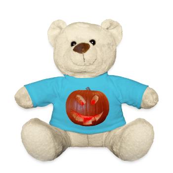 Symbols of Halloween are illuminated pumpkins - Teddy Bear - atoll blue - Front