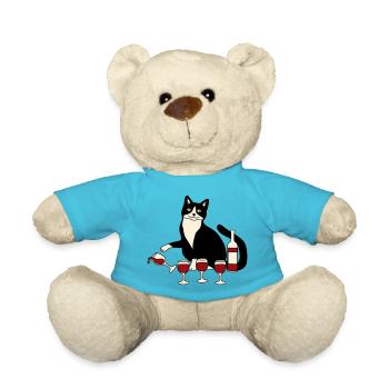 Verre à vin pour chat - Nounours - bleu outremer - Devant
