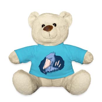 Shoebill Bird Ornithologist Forest I Gift - Teddy Bear - atoll blue - Front