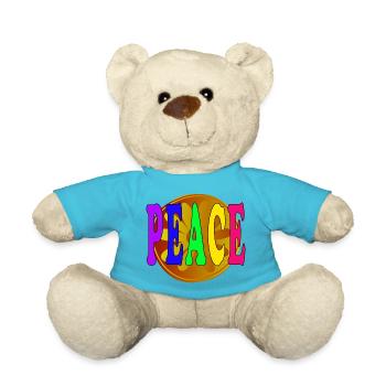 Style rétro Peace coloré des années 70 - Nounours - bleu outremer - Devant
