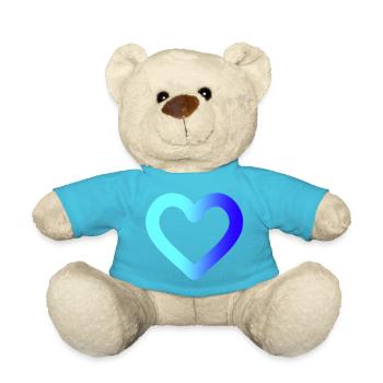 blaues Herz - Teddy - Atollblau - Vorne