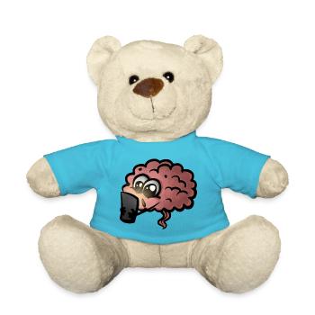 Brain Cell Phone Addiction Gift Idea - Dopamine Addicted - Teddy Bear - atoll blue - Front