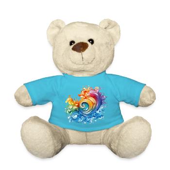 Rainbow Wave - Teddy Bear - atoll blue - Front